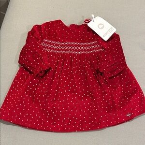 Mayoral Baby Red Velvet Holiday Dress Size 6 to 9 Months